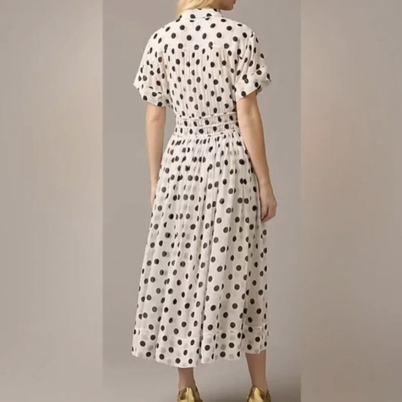 New J.Crew Elena Shirt Dress Shirtdress in Dot Chiffon 4 - Picture 2 of 6